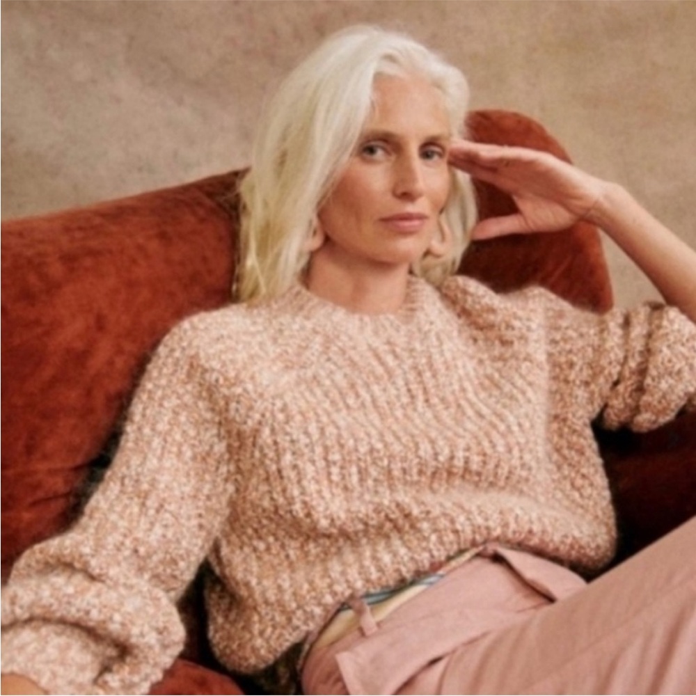 SEZANE Lyra Chunky Knit Jumper / Sweater in Earth / Terre sz S